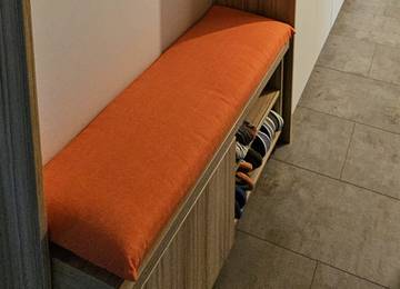 Cuscino per panca su misura 32x96x8cm nel colore Uni-Living Orange