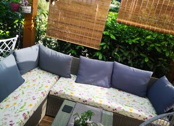 Cuscino per seduta Lounge realizzato su misura 170x55x8cm nel colore Meadowy Flowers