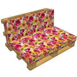 Set cuscini da seduta per Pallet 2 pezzi 120x80x10 cm e 120x40x8 cm