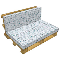 Set cuscini da seduta per Pallet 2 pezzi 120x80x10 cm e 120x40x8 cm