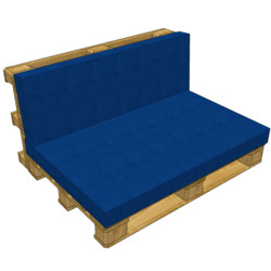 Set cuscini da seduta per Pallet 2 pezzi 120x80x10 cm e 120x40x8 cm