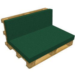 Set cuscini da seduta per Pallet 2 pezzi 120x80x10 cm e 120x40x8 cm