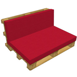 Set cuscini da seduta per Pallet 2 pezzi 120x80x10 cm e 120x40x8 cm